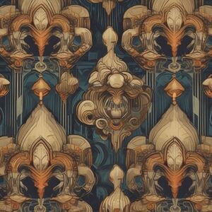Elegant Beige and Navy Wallpaper